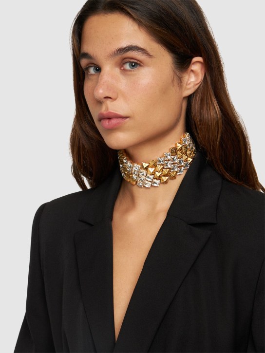 Alessandra Rich: Halsband mit Kristallen - Gold/Kristall - women_1 | Luisa Via Roma