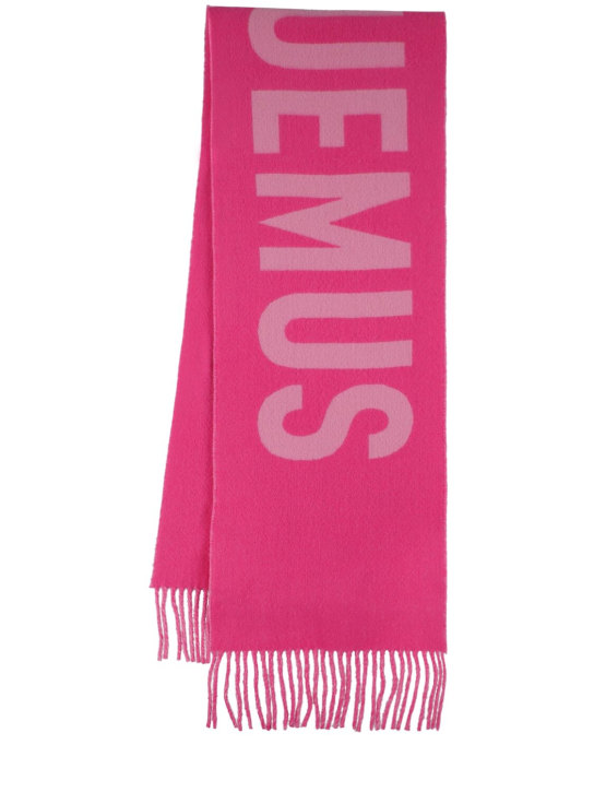 Jacquemus: L'Echarpe logo wool scarf - Pink - women_0 | Luisa Via Roma