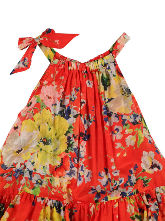 Zimmermann: Kleid aus Baumwollmusselin mit Druck - Rot/Bunt - kids-girls_1 | Luisa Via Roma