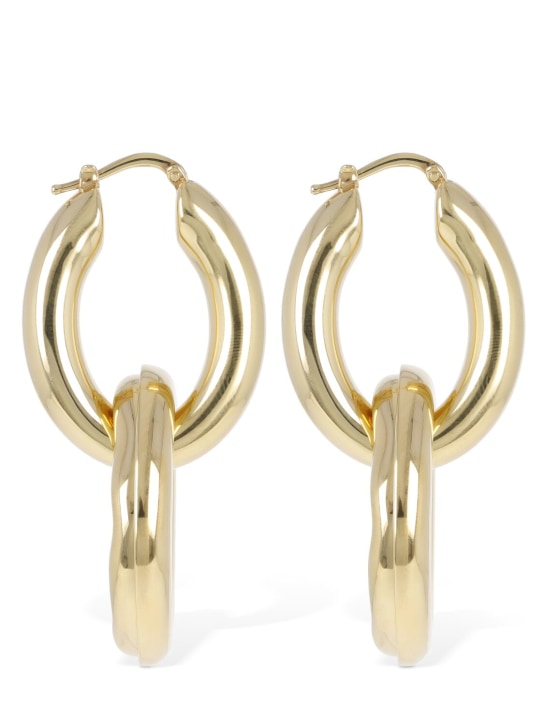 Jil Sander: BC6 double hoop 1 earrings - Gold - women_0 | Luisa Via Roma