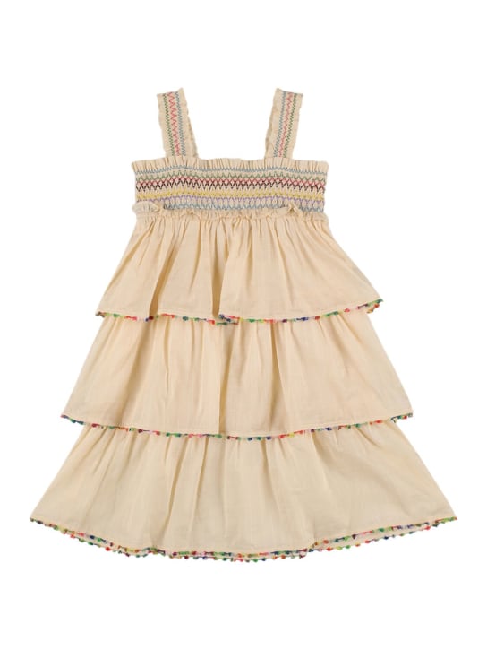 Zimmermann: Kleid aus Baumwollmusselin mit Blumendruck - Off-White - kids-girls_0 | Luisa Via Roma