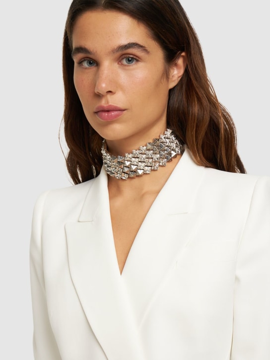 Alessandra Rich: Halsband mit Kristallen - Silber/Kristall - women_1 | Luisa Via Roma