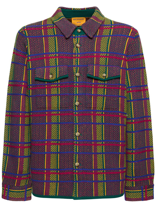 Guest In Residence: The Plaidwork cashmere shirt - Green/Multi - men_0 | Luisa Via Roma