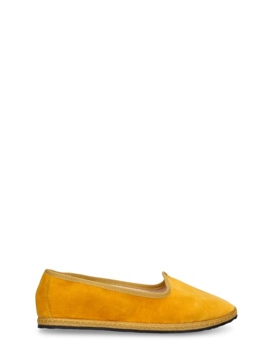 Vibi Venezia: Cotton velvet loafers - Yellow - kids-boys_0 | Luisa Via Roma