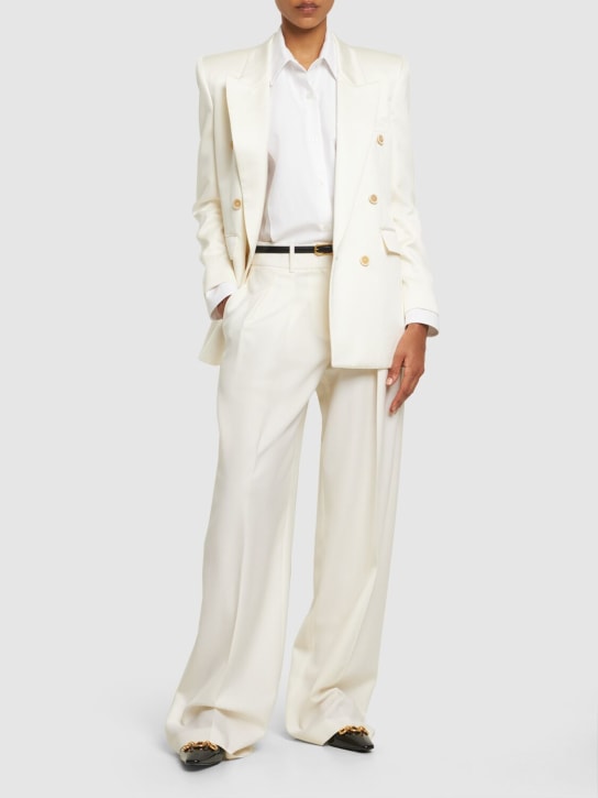 Stella McCartney: Silk chiffon tuxedo shirt - White - women_1 | Luisa Via Roma