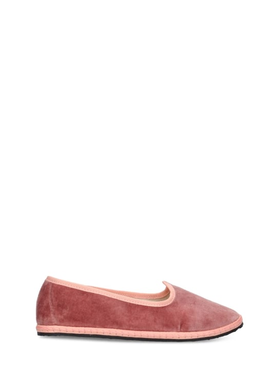 Vibi Venezia: Cotton velvet loafers - Pink - kids-girls_0 | Luisa Via Roma