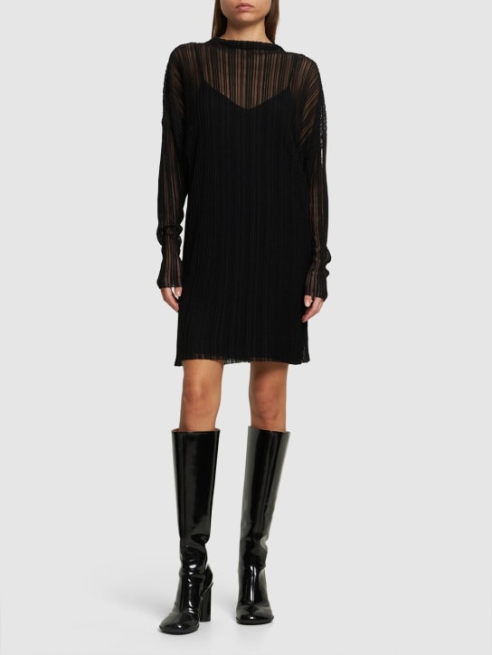ANINE BING: Clare viscose blend mini dress - Black - women_1 | Luisa Via Roma