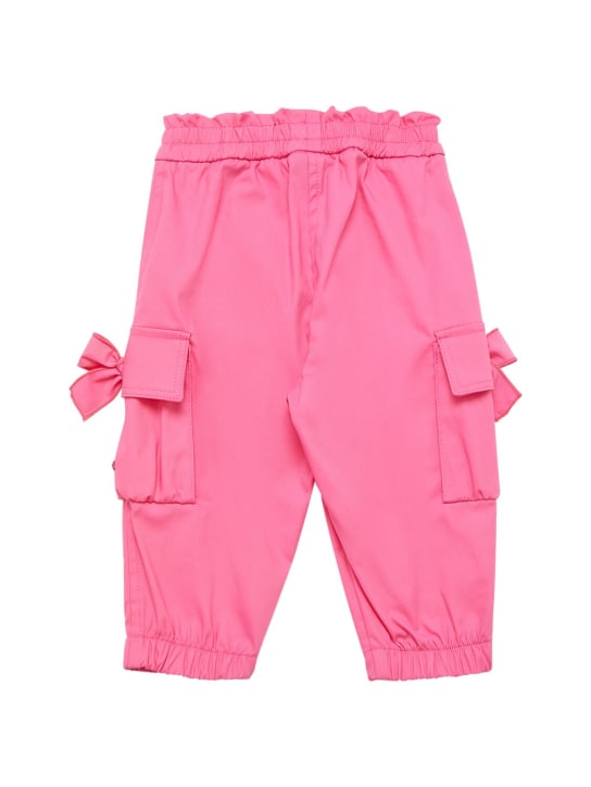 Monnalisa: Pantalon en coton levantine stretch - Fuchsia - kids-girls_0 | Luisa Via Roma