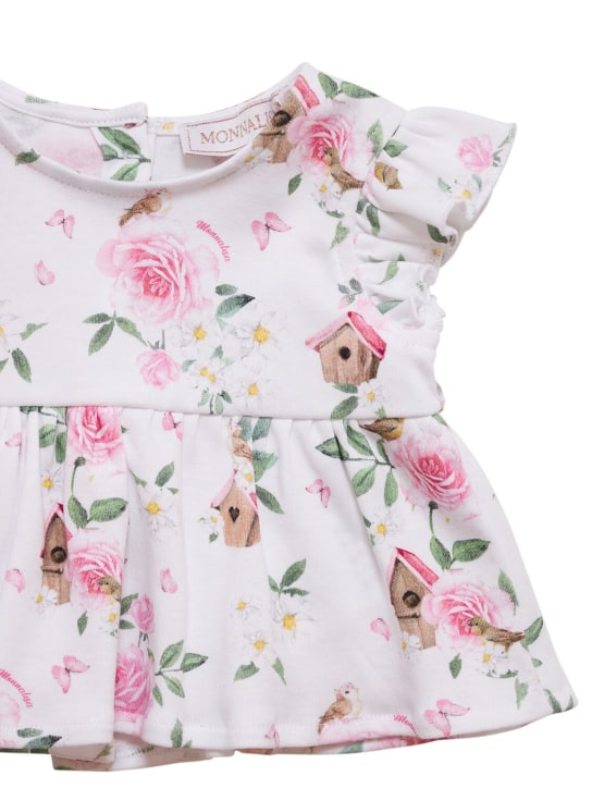 Monnalisa: Cotton poplin t-shirt & diaper cover - Multicolor - kids-girls_1 | Luisa Via Roma