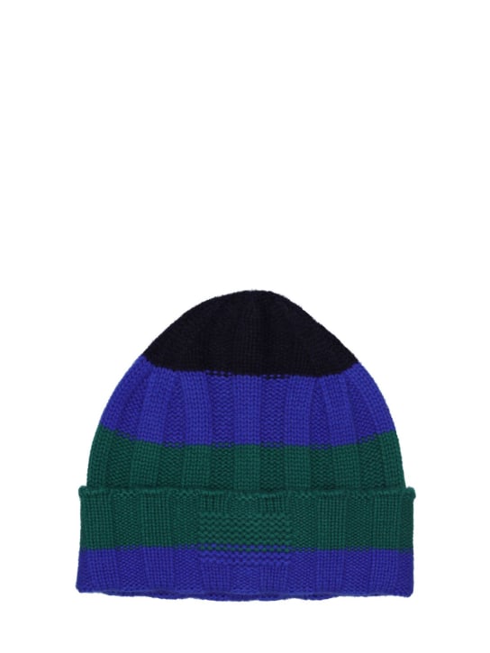 Guest In Residence: The rib stripe cashmere hat - Green/Blue - women_0 | Luisa Via Roma