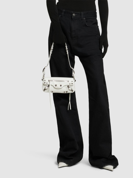 Balenciaga: XS Le Cagole Sling leather bag - Optic White - women_1 | Luisa Via Roma