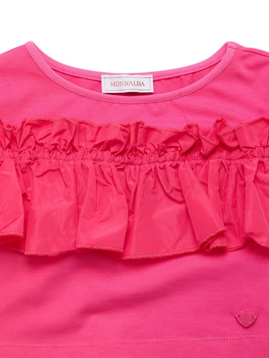 Monnalisa: Cotton jersey top - Fuchsia - kids-girls_1 | Luisa Via Roma