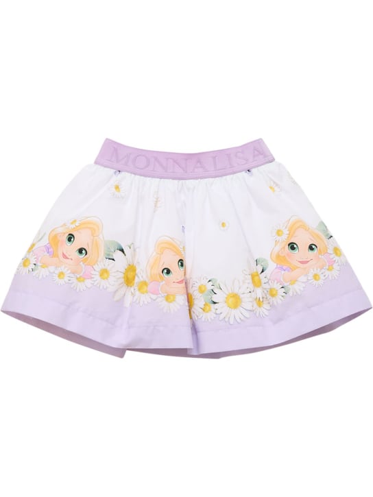 Monnalisa: Printed cotton poplin skirt - Multicolor - kids-girls_0 | Luisa Via Roma