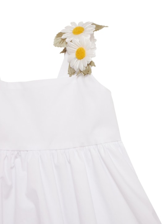 Monnalisa: Embroidered cotton dress - White - kids-girls_1 | Luisa Via Roma