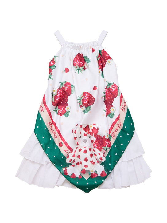 Monnalisa: Printed poplin dress - Multicolor - kids-girls_0 | Luisa Via Roma