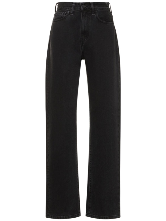 Carhartt WIP: Jeans rectos con cintura alta - Black Stone Was - women_0 | Luisa Via Roma