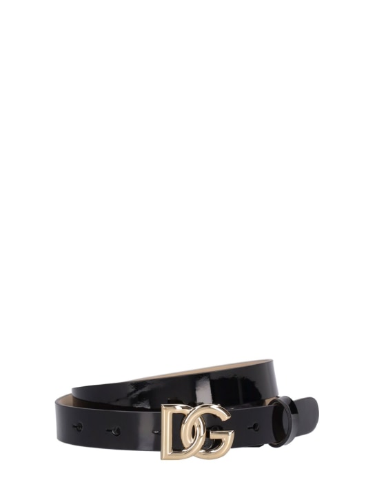 Dolce&Gabbana: Patent leather belt - Black - kids-girls_0 | Luisa Via Roma