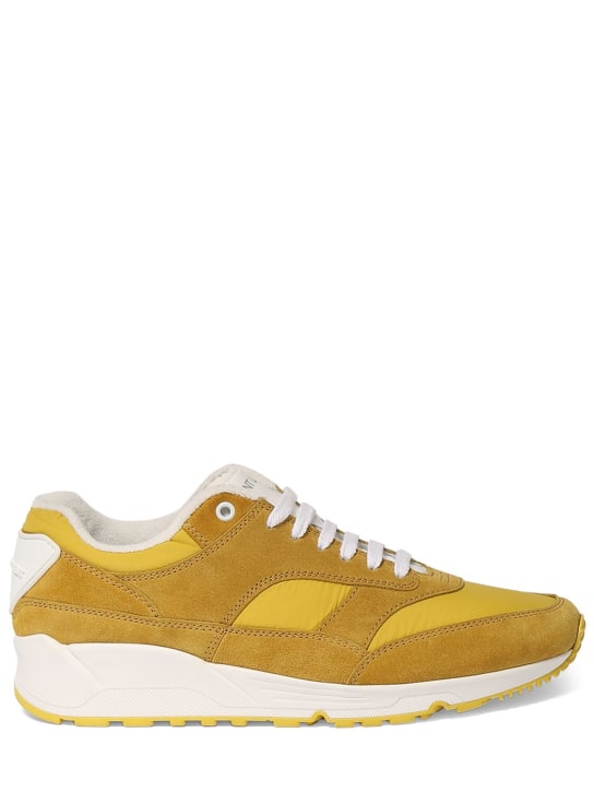 Saint Laurent: Bump leather sneakers - Mustard Yellow - men_0 | Luisa Via Roma