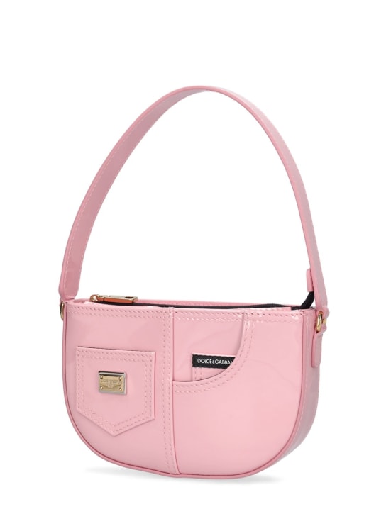Dolce&Gabbana: Patent leather shoulder bag - Pink - kids-girls_1 | Luisa Via Roma
