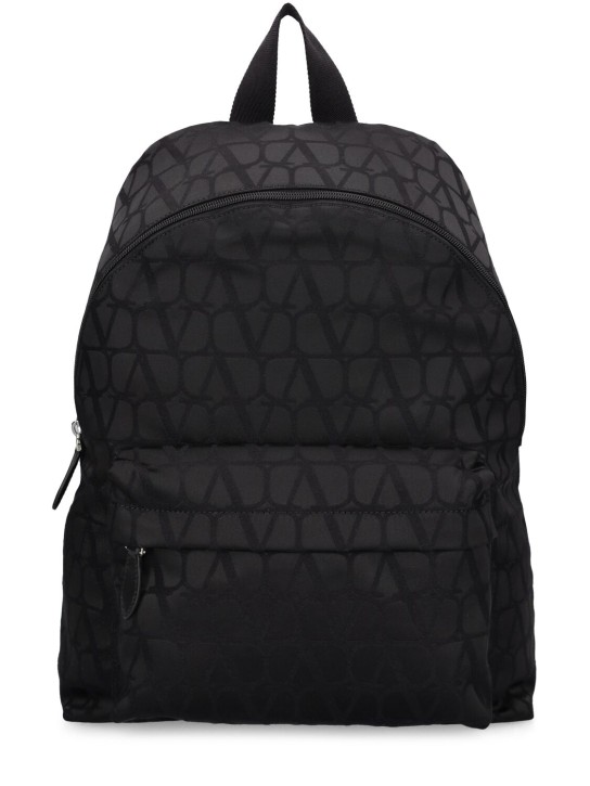 Valentino Garavani: Toile Iconographe nylon backpack - Black - men_0 | Luisa Via Roma