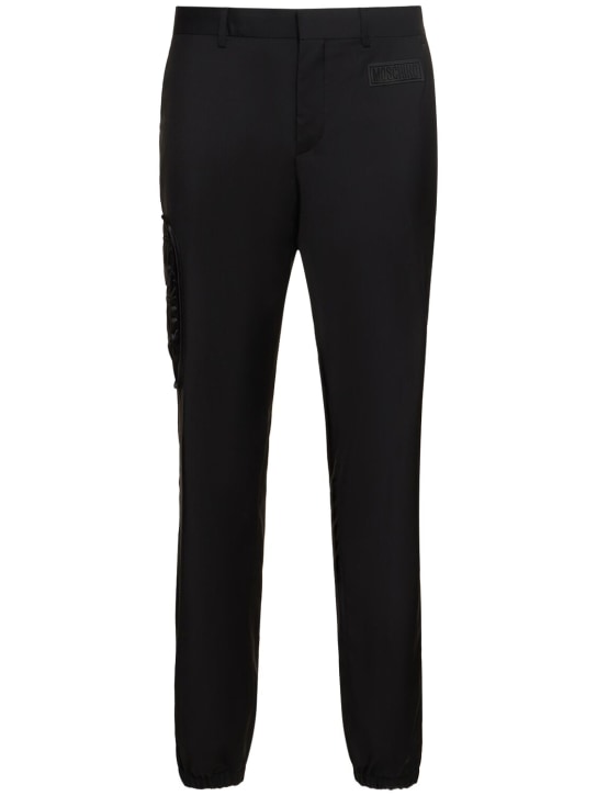 Moschino: Wool formal pants - Black - men_0 | Luisa Via Roma