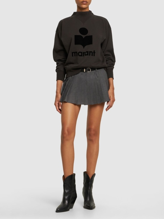 Marant Etoile: Moby logo cotton blend sweatshirt - Washed Black - women_1 | Luisa Via Roma
