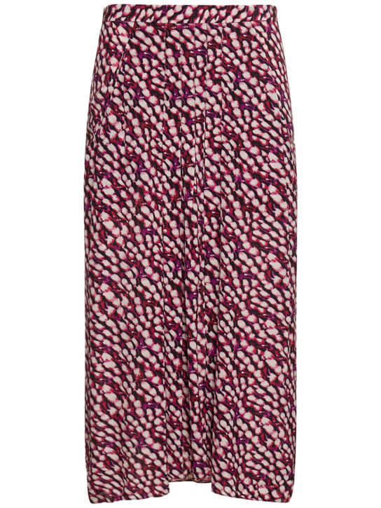Marant Etoile: Eolia printed viscose long skirt - Fuchsia/Multi - women_0 | Luisa Via Roma