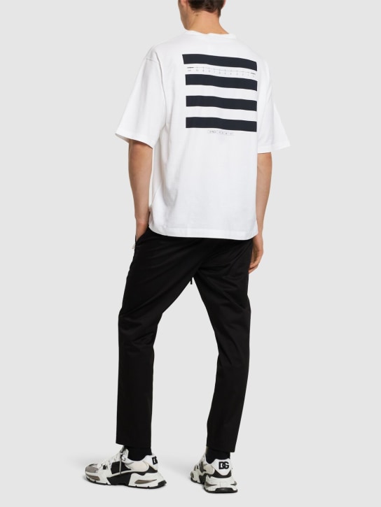 Dolce&Gabbana: Camiseta oversize de jersey de algodón - White Ottico - men_1 | Luisa Via Roma