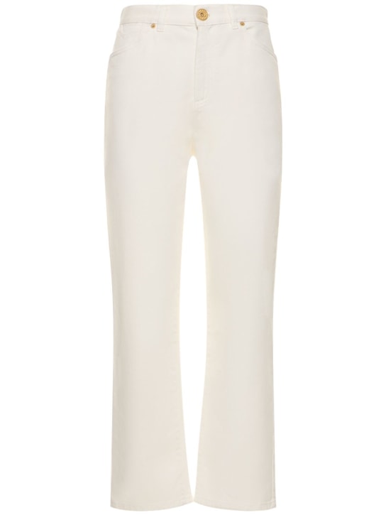 Balmain: Denim straight jeans - White - women_0 | Luisa Via Roma