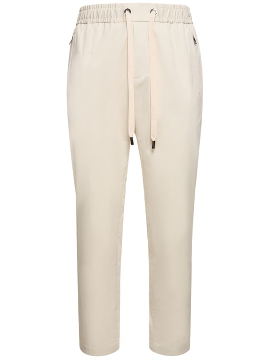 Dolce&Gabbana: Pantalones jogging de algodón stretch - Beige Chiarissi - men_0 | Luisa Via Roma