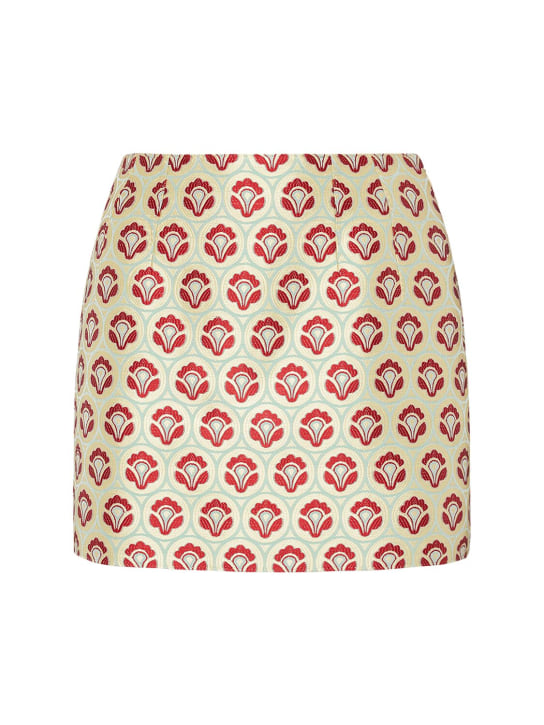 Etro: Jacquard mini skirt - Green/Multi - women_0 | Luisa Via Roma