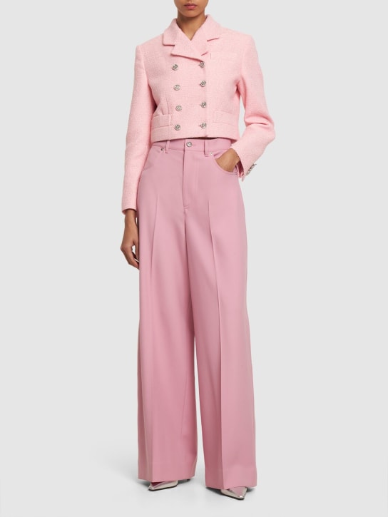 Gucci: Pleated wool wide pants - Dream Candy - women_1 | Luisa Via Roma