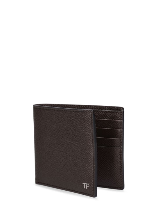 Tom Ford: Saffiano leather bifold wallet - Chocolate - men_1 | Luisa Via Roma
