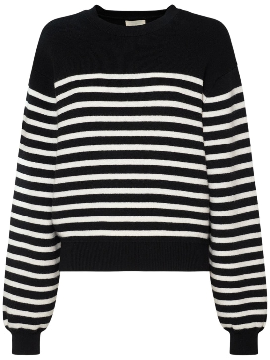 Khaite: Viola cashmere blend sweater - Black/Ivory - women_0 | Luisa Via Roma