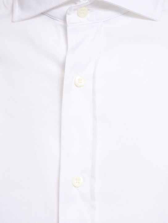 Brunello Cucinelli: Cotton poplin shirt - White - men_1 | Luisa Via Roma