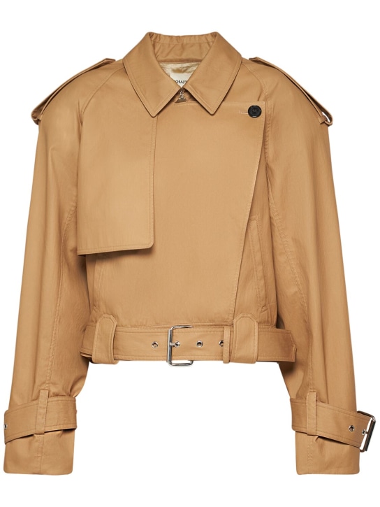 Khaite: Hammond cotton blend jacket - Khaki - women_0 | Luisa Via Roma