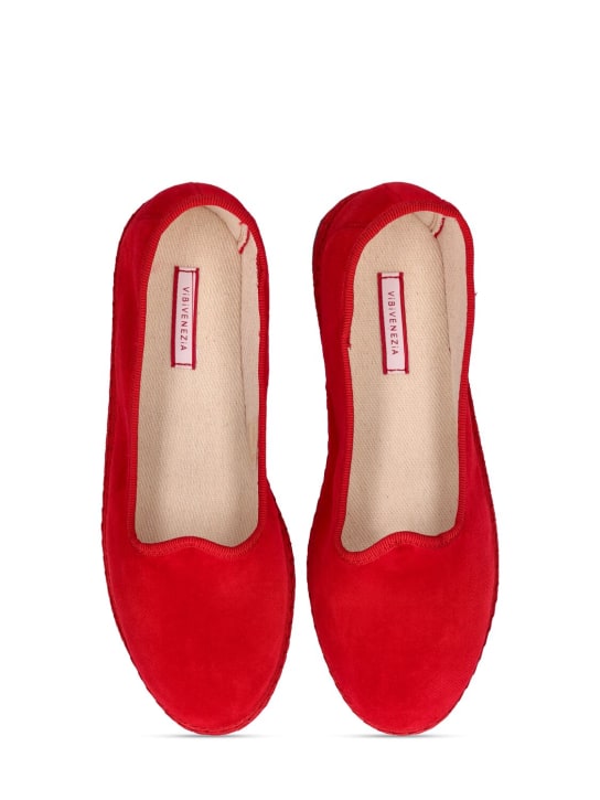 Vibi Venezia: Cotton velvet loafers - Red - kids-boys_1 | Luisa Via Roma