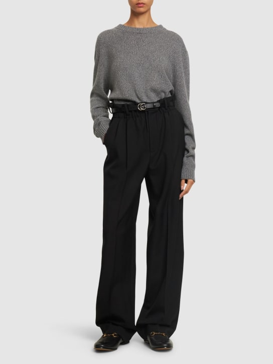 Gucci: Wool pants - Black - women_1 | Luisa Via Roma