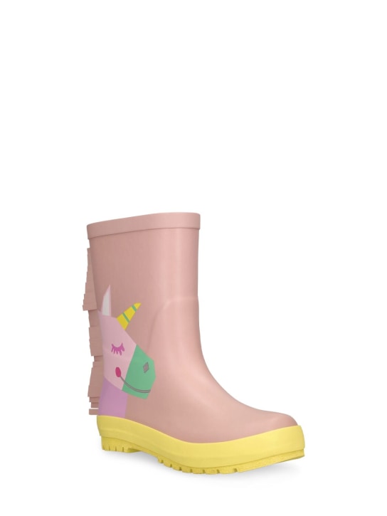 Stella Mccartney Kids: Rubber rain boots - Pink - kids-girls_1 | Luisa Via Roma