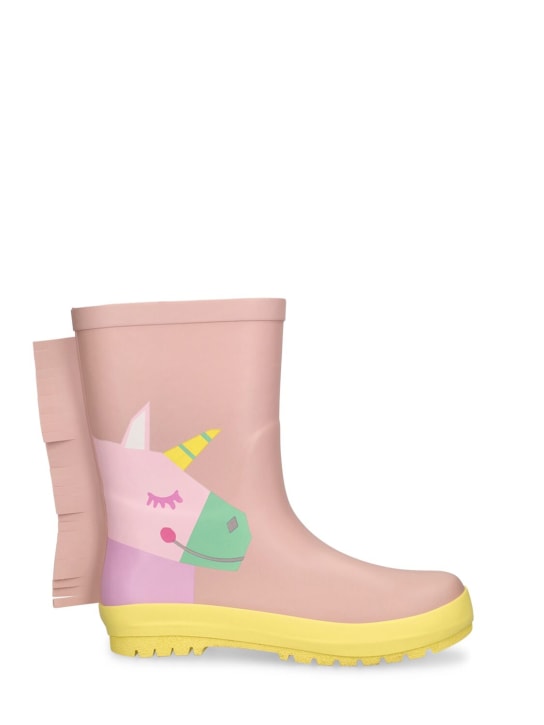 Stella Mccartney Kids: Rubber rain boots - Pink - kids-girls_0 | Luisa Via Roma