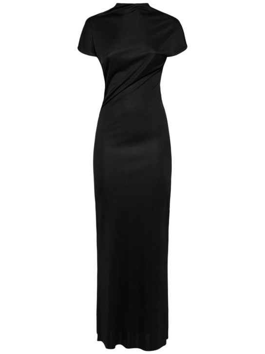 Khaite: Yenza slinky viscose long dress - Black - women_0 | Luisa Via Roma