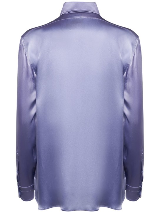 Tom Ford: Fluid charmeuse silk shirt - Purple - women_1 | Luisa Via Roma