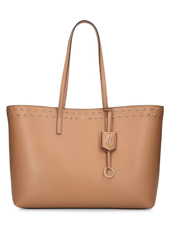 Jimmy Choo: Nine 2 Five smooth leather tote bag - Biscuit/Gold - women_0 | Luisa Via Roma