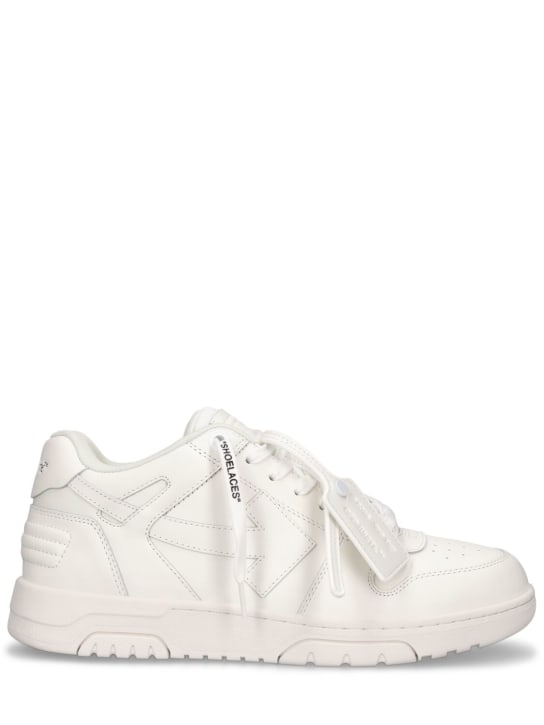 Off-White: Leder-Sneakers „Out of Office“ - Weiß - men_0 | Luisa Via Roma