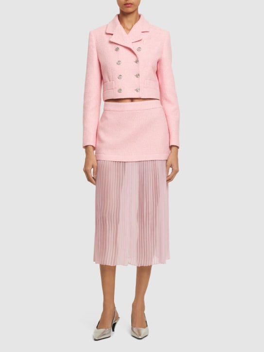 Gucci: Silk tweed layered skirt - Vintage Mauve - women_1 | Luisa Via Roma