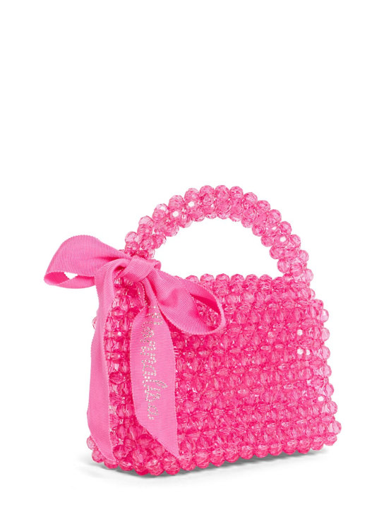Monnalisa: Crystal bead handbag w/bow - Fuchsia - kids-girls_1 | Luisa Via Roma