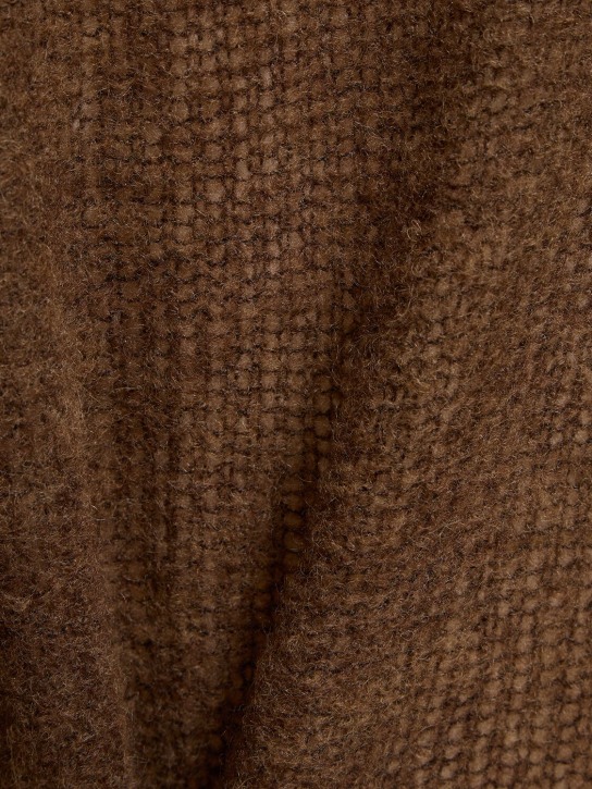 Nanushka: Wool blend knit crewneck sweater - Brown - men_1 | Luisa Via Roma