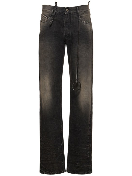 The Attico: Denim straight jeans w/ ring detail - Multicolor - women_0 | Luisa Via Roma