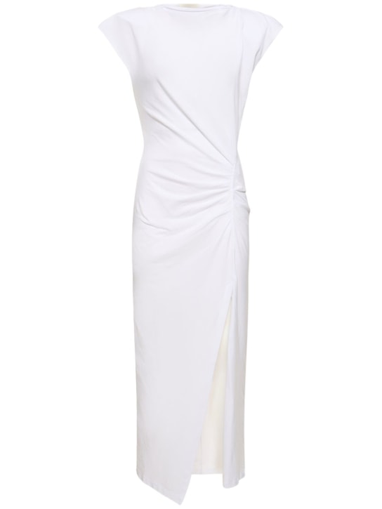 Isabel Marant: Nadela short sleeve cotton maxi dress - White - women_0 | Luisa Via Roma