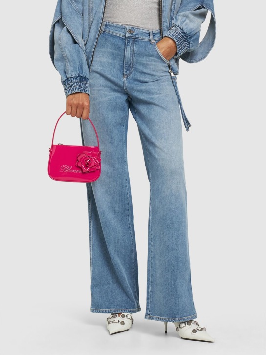 Blumarine: Patent leather top handle bag - Very Berry - women_1 | Luisa Via Roma